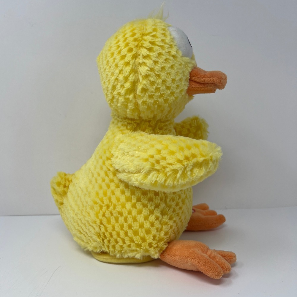 Hallmark Musical Duck Plush Yellow Waffle Texture Sound Button Easter Duckling - Picture 9 of 14
